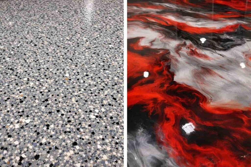 flake vs metallic epoxy floors comparison