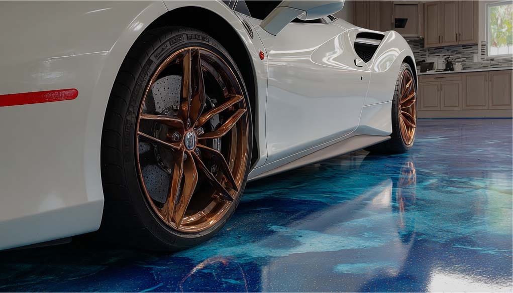 Metallic garage floor epoxy floor