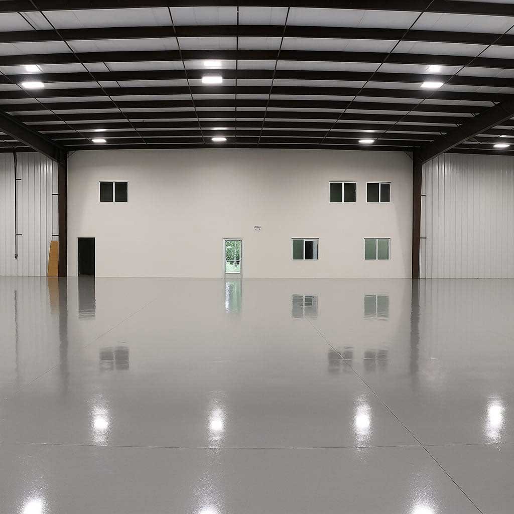 warehouse epoxy floor full flake broadcast