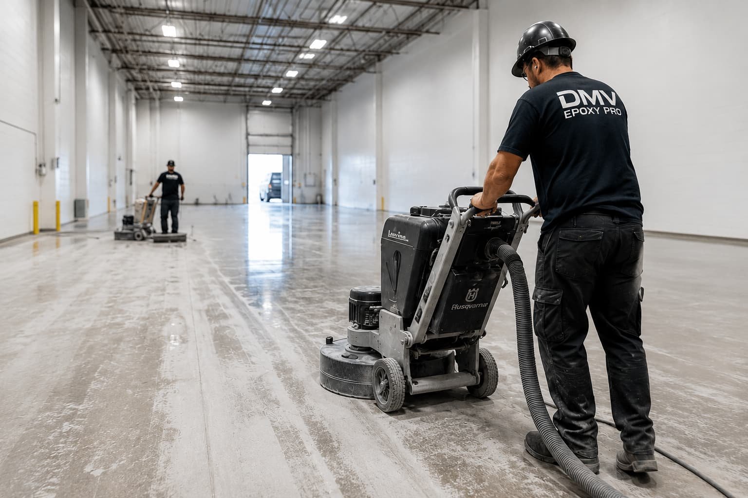 warehouse diamond grinding concrete prep