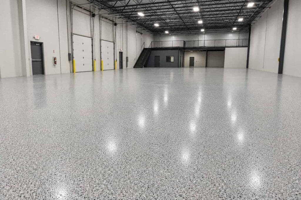 warehouse epoxy flake floor