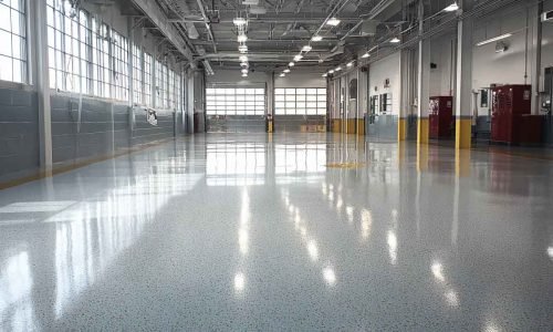 commercial epoxy floor in warehouse